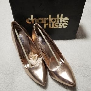 Charlotte Russe Rose Gold Potion-01 Pointed Heels